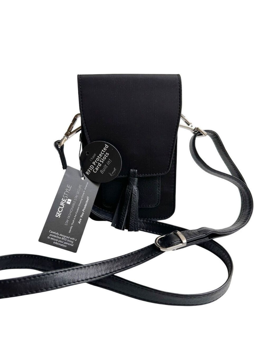 NWT K.Carroll Card Holder Crossbody Designed with RFID Protection in Black